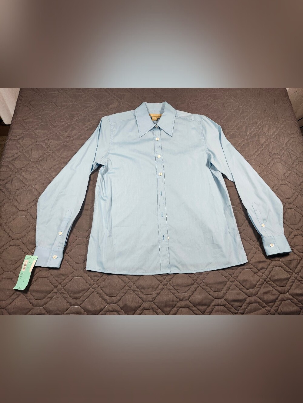 VTG Nordstrom Studio 121 Blue Cotton Button Down Shirt Small NWT Deadstock 90s